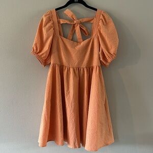 Gingham Puff Sleeve Dress